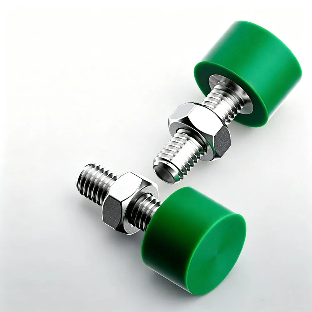 2Pcs Adjustable PU Buffer Stop Screw Urethane Tip Stopper Bolt Rubber Coated Anti‑Collision Positioning Limit Screw