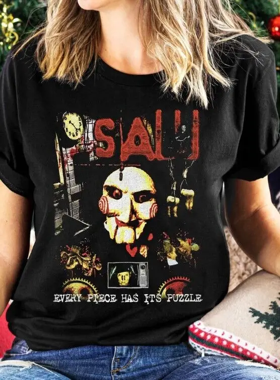 

SAW Vintage Style T-Shirt, SAW Horror Movie Shirt, Halloween Movies Shirt - Cute