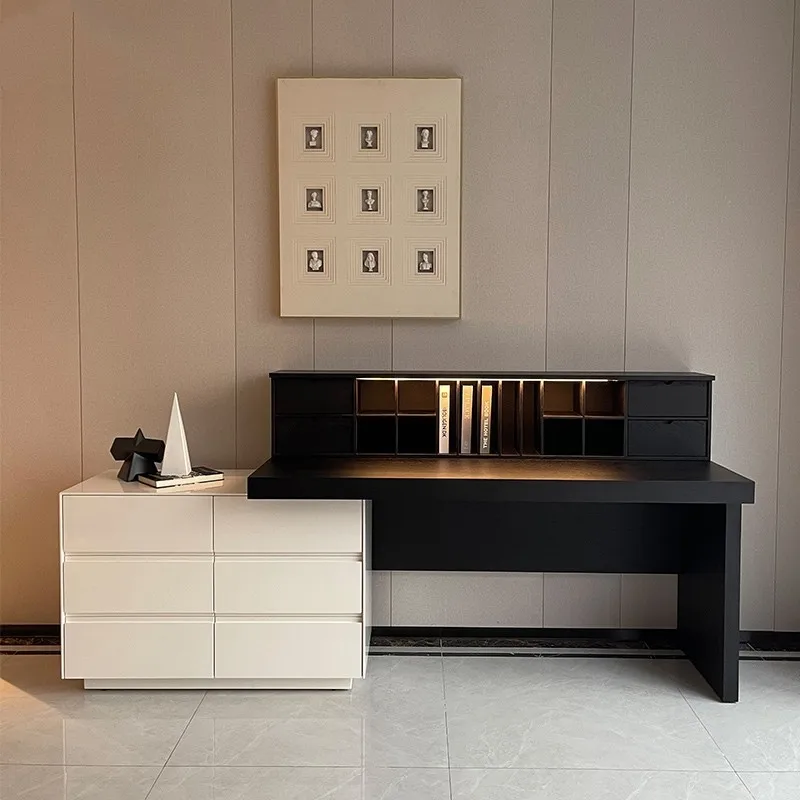Comò laccato nordico, scrivania moderna e minimalista per camera da letto, mobile TV