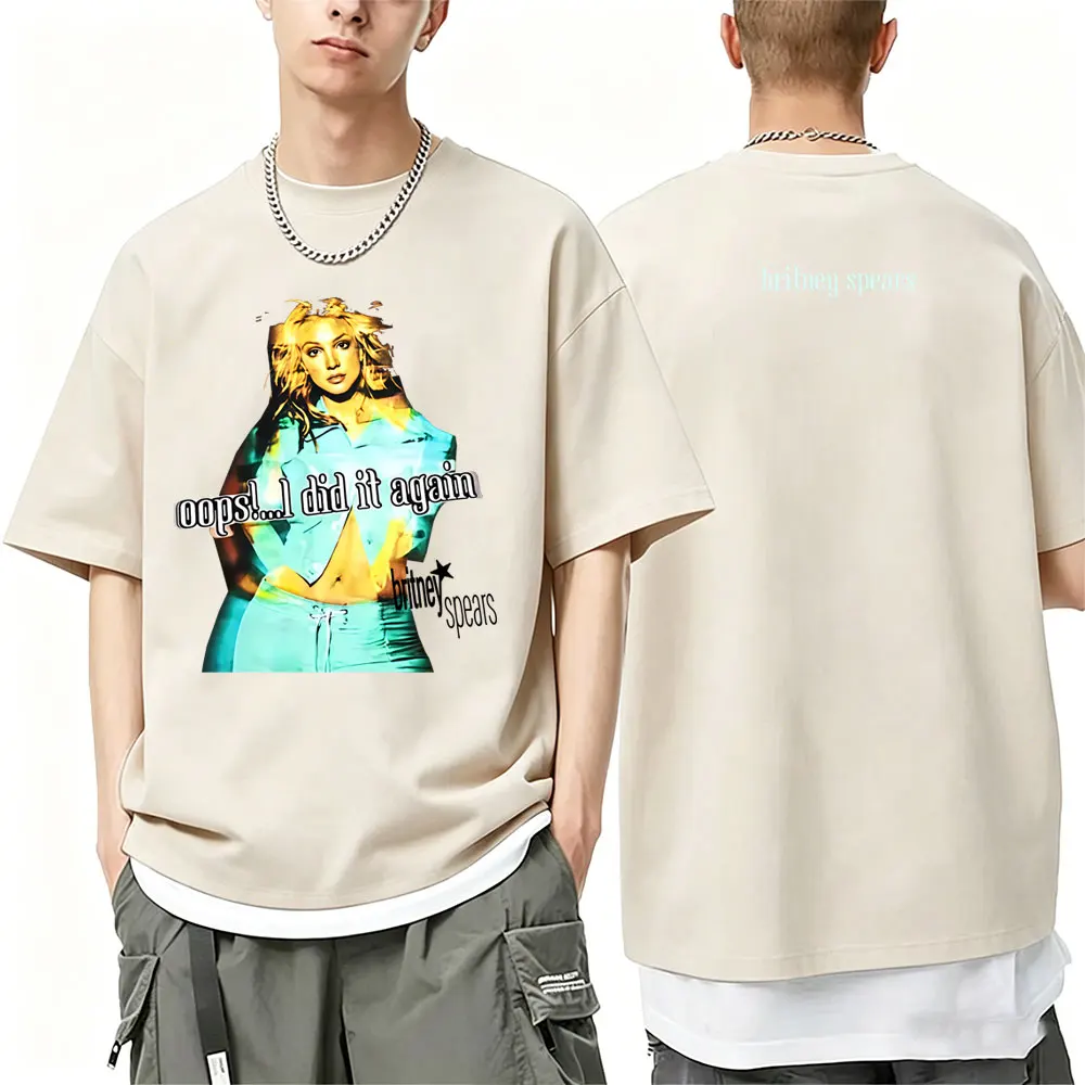 

Hot Sale Britney Spears Oops I Did It Again Graphic T-shirt Men Women Casual Oversized Crewneck T Shirts Male Vintage Streetwear