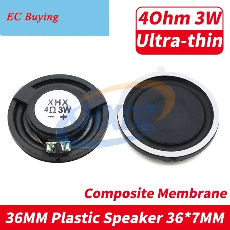 2PCS 36MM Plastic Composite Membrane 4 Ohm 3W Speaker 36 MM 4Ohm 3 Watts Speaker Ultra-thin Horn Acoustic Components