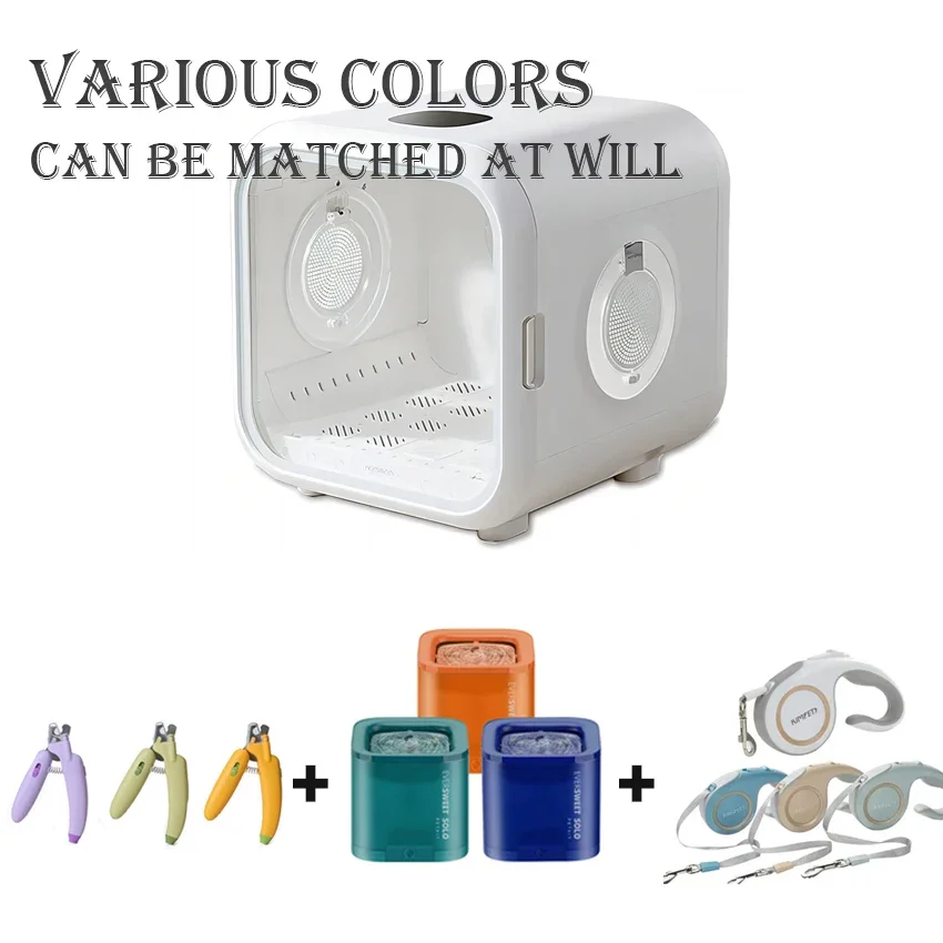 Wholesale 4 In 1 Hot-selling Pet Set Cat And Dog Dryer Box + Pet Set Water Dispenser + Nail Clipper + Belt (4 Pieces In Total)