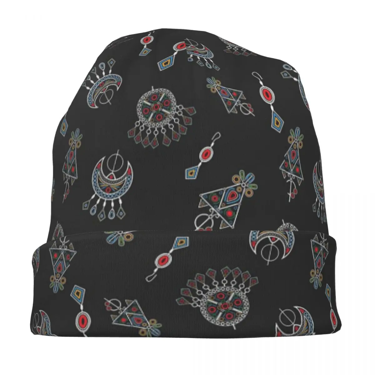 

Kabyle Jewelry Amazigh Africa Этнический стиль Теплая вязаная шапка Хип-хоп Капот Шапка Осенние уличные шапки Шапки для мужчин Женщины Взрослые