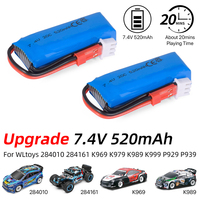 7.4V 520mAh Lipo Battery for WLtoys K969 K979 K989 K999 P929 P939 284010  RC Car Parts 2S 7.4V Battery for K969 Accessory