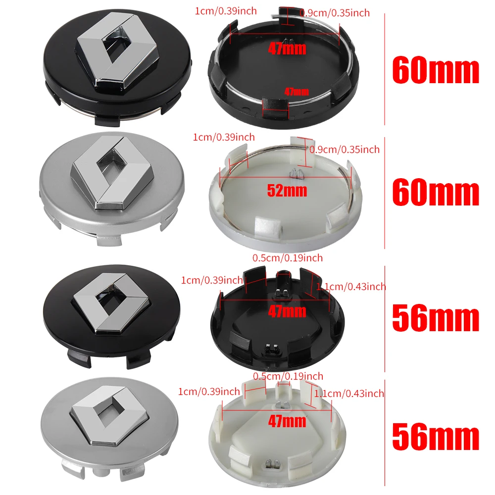 Колпачки на ступицу колеса автомобиля 56/60 мм, автомобильная эмблема, Обложка для центра шин, значки, декор для Renault Clio Megane Scenic Laguna Modus MK3 Koleos Clio
