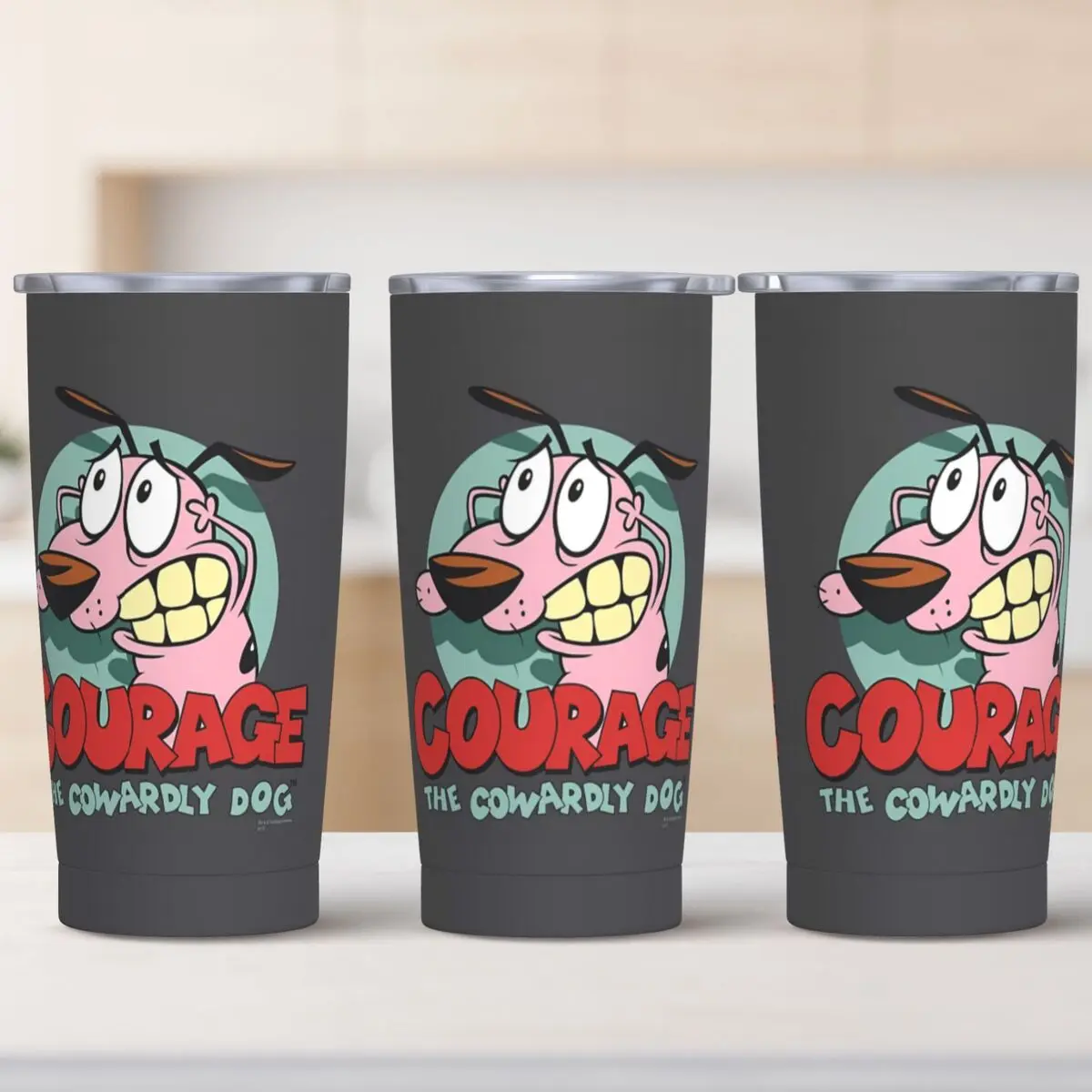 Stainless Steel Tumbler C-Courage Cowardly Dog Cartoon Coffee Mug Insulated Cold Drink Car Mugs Travelist Custom Water Bottle