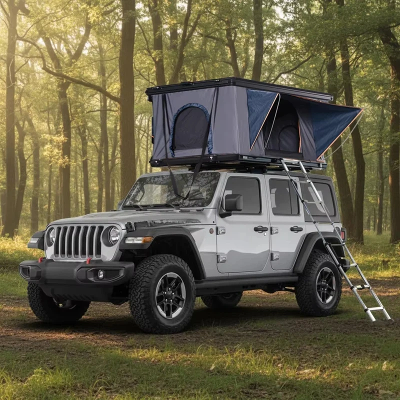 Outdoor Aluminum Alloy Shell Rooftop Tent Quick Automatic Opening Four-Season Double Layer Easy Install Camping Car SUV Roof Top
