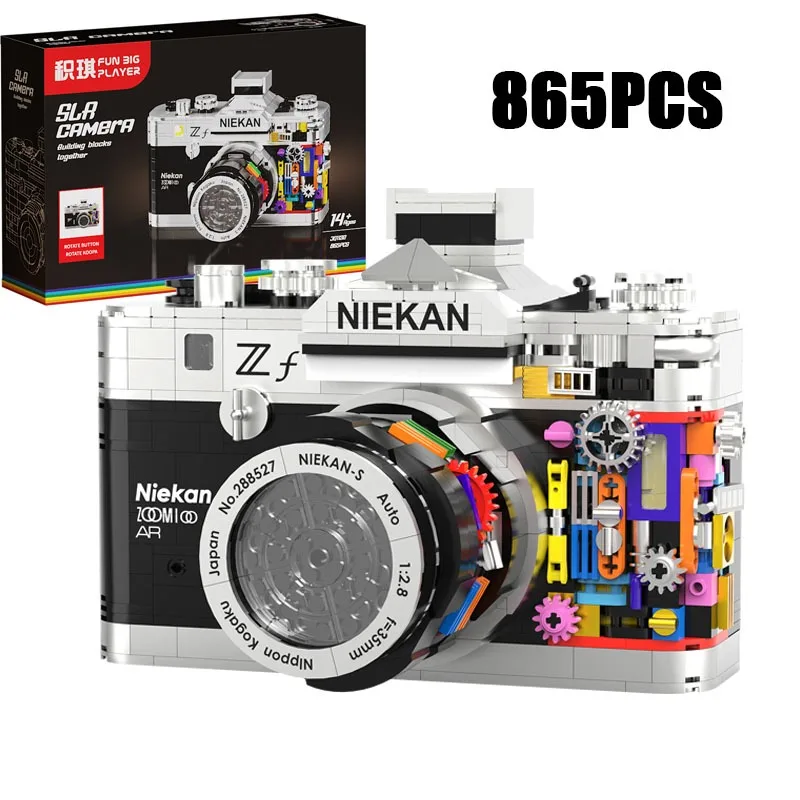 865PCS Or 805PCS Vintage Camera Model Building Blocks Exquisite Collectibles Construction Bricks Toy Gift for Camera Enthusiast