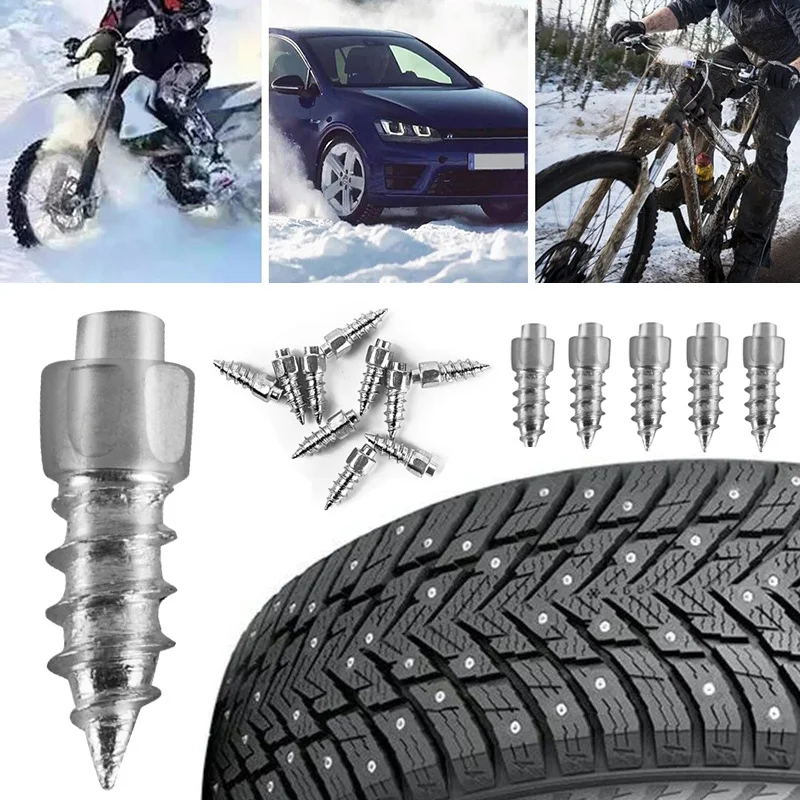 50-10pcs Winter Anti-Slip Screws Nails with Tools Car Tire Studs Anti Skid Falling Spikes Wheel Tyres for Car Motorcycle Bicycle