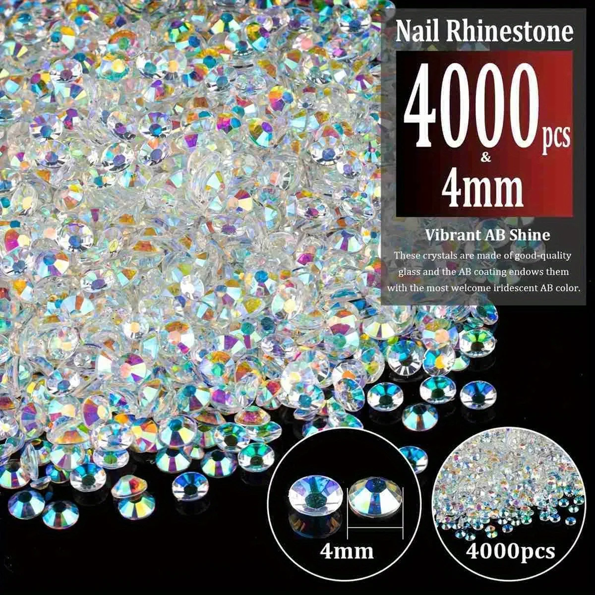 4000 Pz 2/3/4mm Rotondo In Resina Fondo Piatto Colore Glitter Strass FAI DA TE 3D Unghie artistiche Decorazione Manicure Gemma Accessori