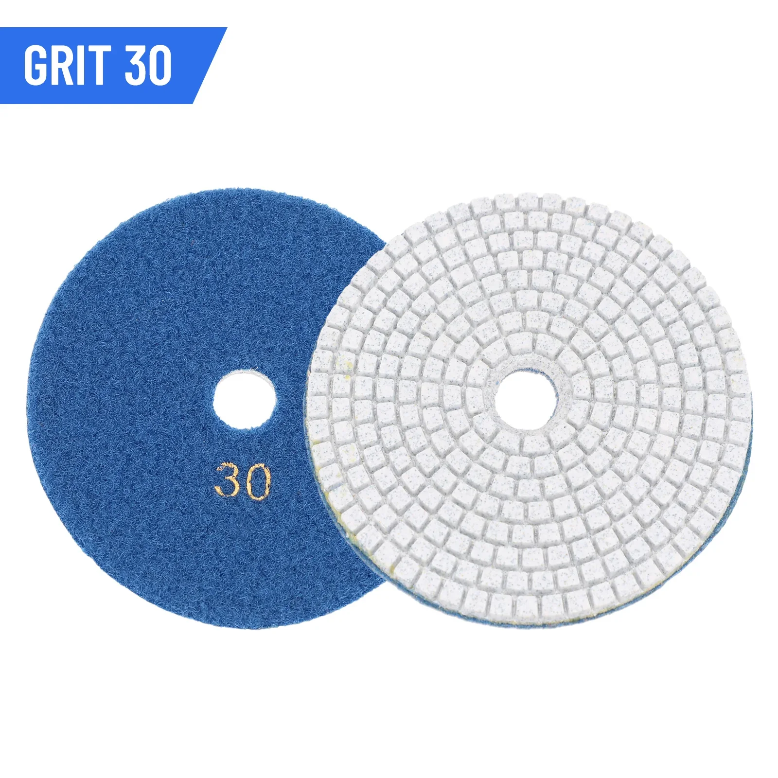 1PC Flexible Diamond Polishing Pad 5 Inch 125mm Dry/Wet Grinding Discs Granite Wet Polisher Pad 30/100/150/300/500/800/1000 Grit