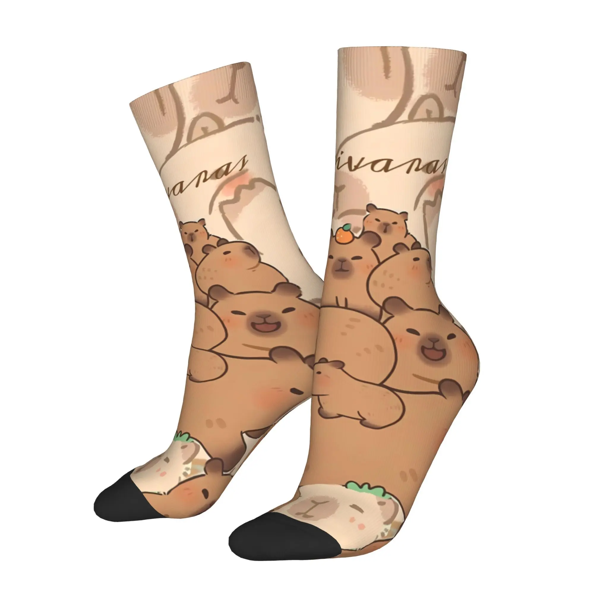 

Забавные носки для мужчин с рисунком капибары, хип-хоп, Харадзюку, счастливый качественный узор, носки с принтом, бесшовный подарок