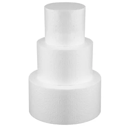 3Pcs Cake Dummies Cake Models Fake Cake Decors Triple Tier Cake Wedding Cake Rounds Foams Ornament Decorate