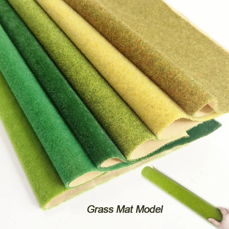 

Model Green Grass Mat Sheet Terrain Landscape DIY Model Making Architectural Scene Material Sand Turf Diorama 25*25cm/50*50cm