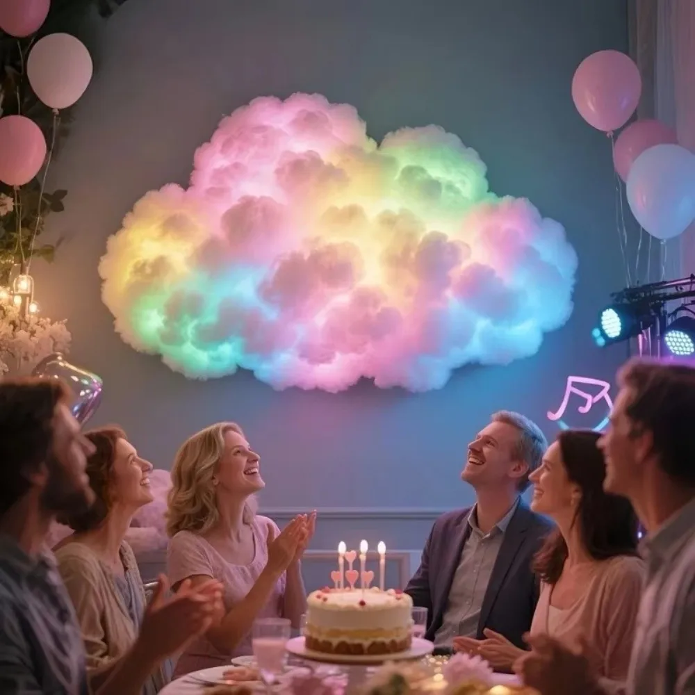 ชุดไฟเปลี่ยนสี DIY ใหม่ ใช้พลังงานจาก USB ไฟหลากสีสันสำหรับตกแต่งห้องนอนและห้องเล่นเกม ไฟคลาวด์