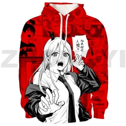 Hoodie de motosserra anime unissexo, moletom de mangas compridas, saltador solto, jaqueta de rua alta, Japão Harajuku, 3D, masculino, quente, 6XL, 2024