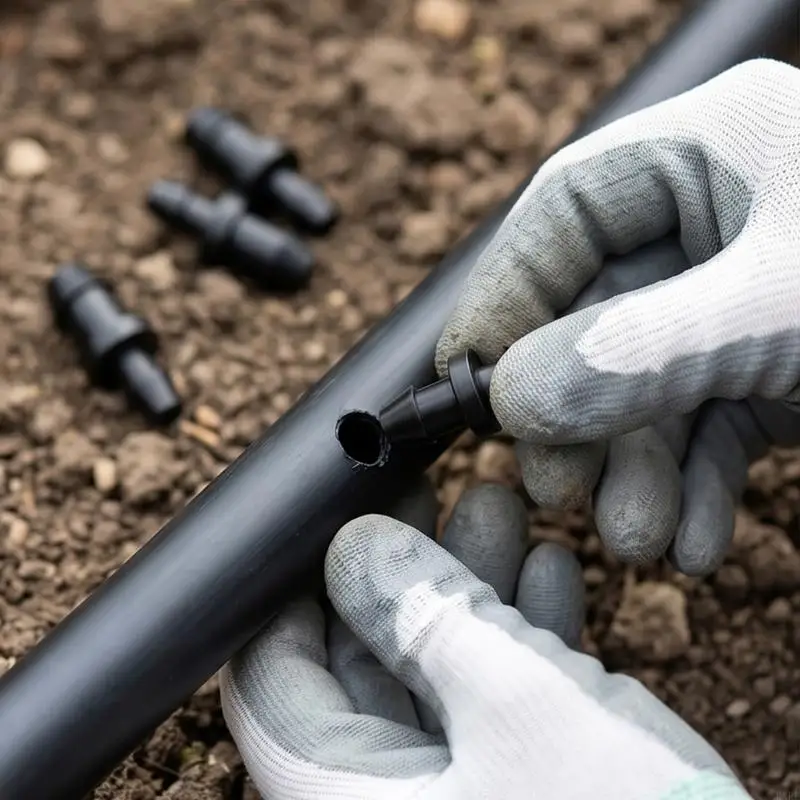 Irrigation Tubing Hole Tool Set, Manual Hand Tool with 50 Included Pieces for Garden Line Installation and Watering KXRE