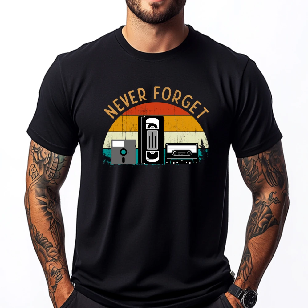

Vintage Style Videocassette Audio Cassette Diskette T Shirts For Men Original Mens T-Shirts Cinco de Mayo
