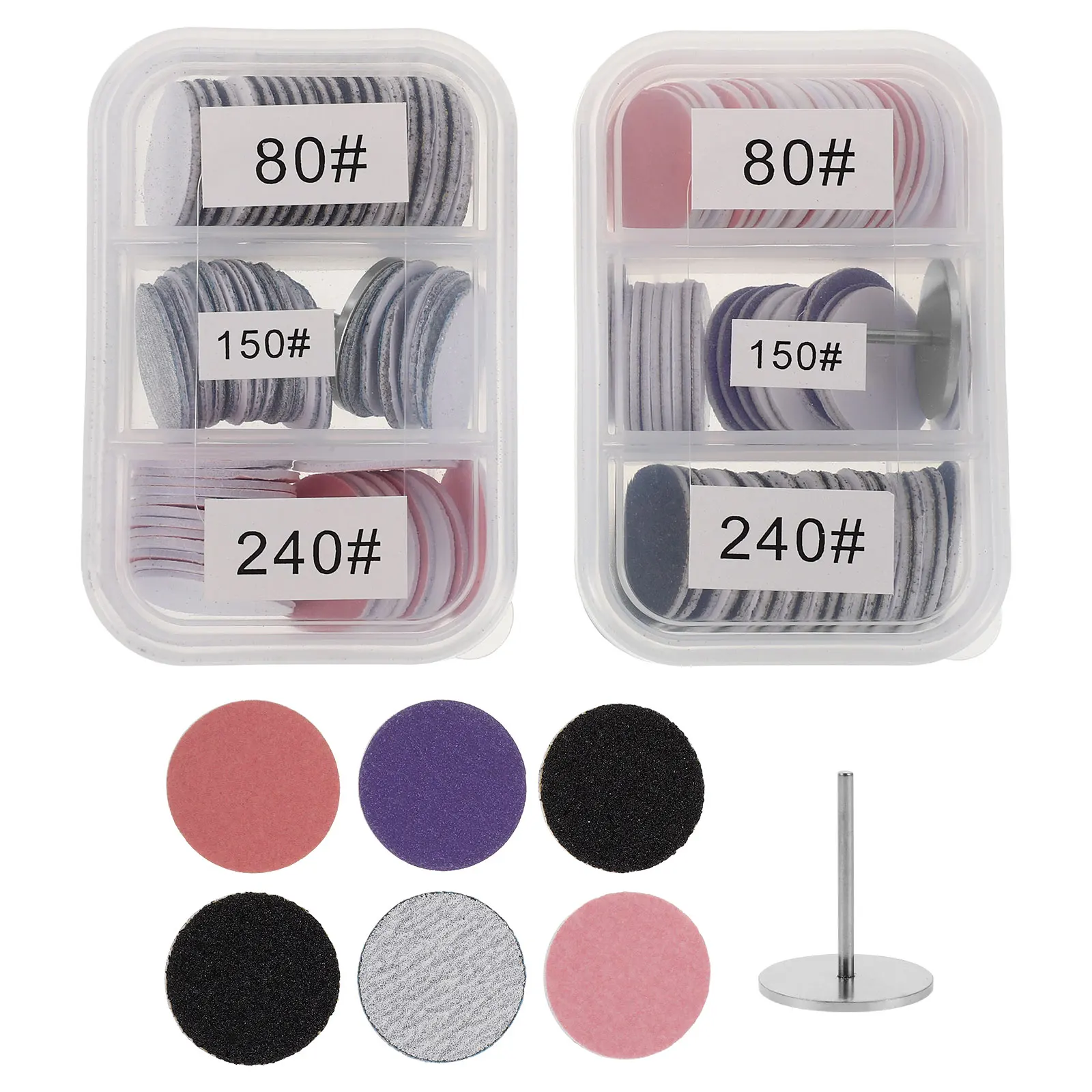 

2 set 25Mm Manicure Sanding Discs Set Grit 80 150 240 For Electric Nail Drill Pedicure Tool Replacement Buffing Accessories Nail