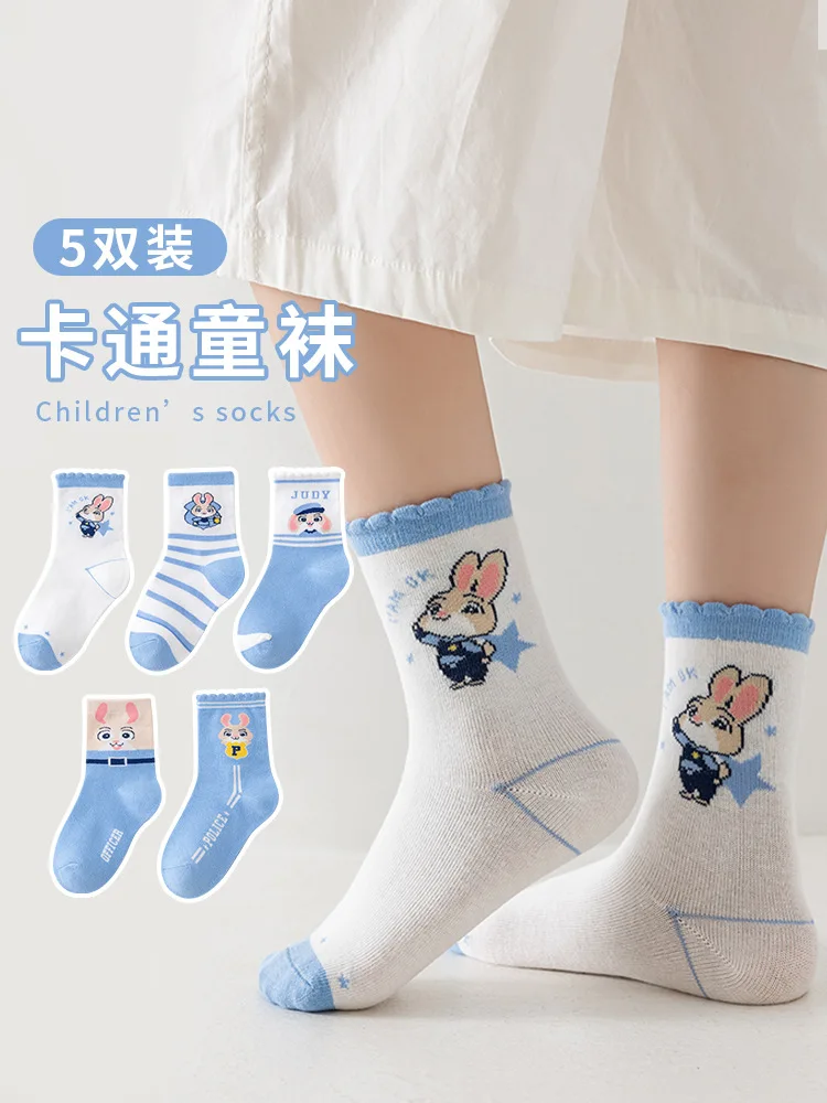 5 زوج ل Zootopia2 منتصف العجل الجوارب الدافئة ولطيف جديد وصول الاطفال الجوارب الفتيان والفتيات طالب جوارب رياضية هدية الكريسماس