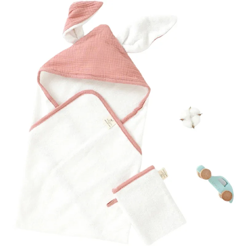 Serviette de bain à capuche pour bébé, 100% mousseline, coton biologique, nouveau-né, Everak, offre spéciale, haute qualité, vente en gros à l'usine