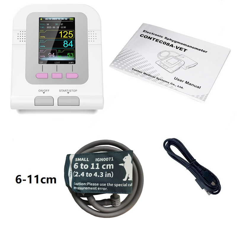 CONTEC08A Vet use Electronic Sphygmomanometer Digital Blood Pressure Veterinary Vet Use Monitor Pets Dog Cat Horse etc