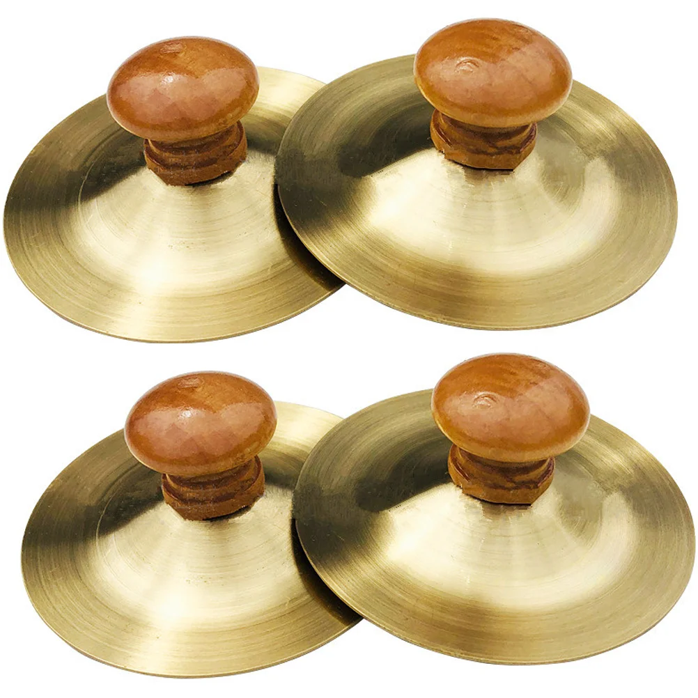 Zills Tibetan Finger Cymbals Children's Percussion Instrument Small Instruments Kids Toys Thumb Golden Musical