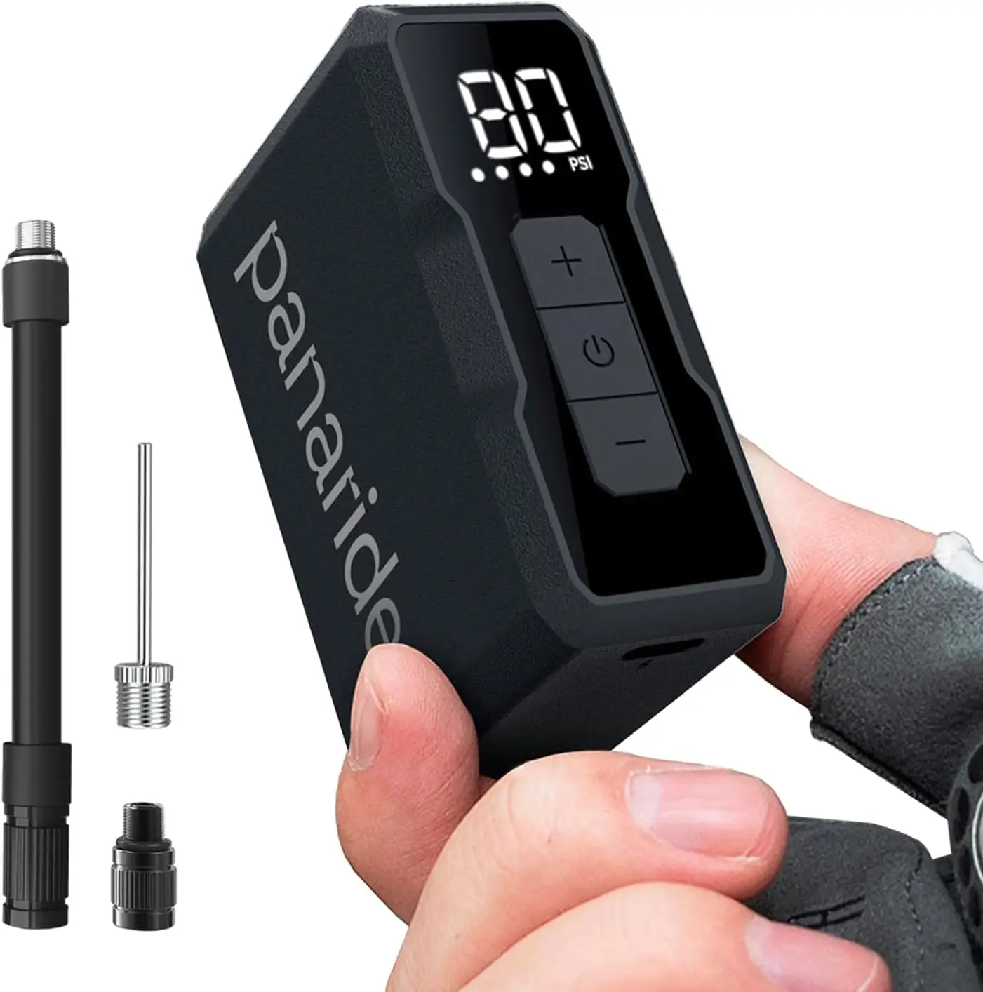 

Mini Electric Bike Pump, 120 PSI, Smart Auto-Stop, ±1 PSI, Portable, Works with Presta & Schrader