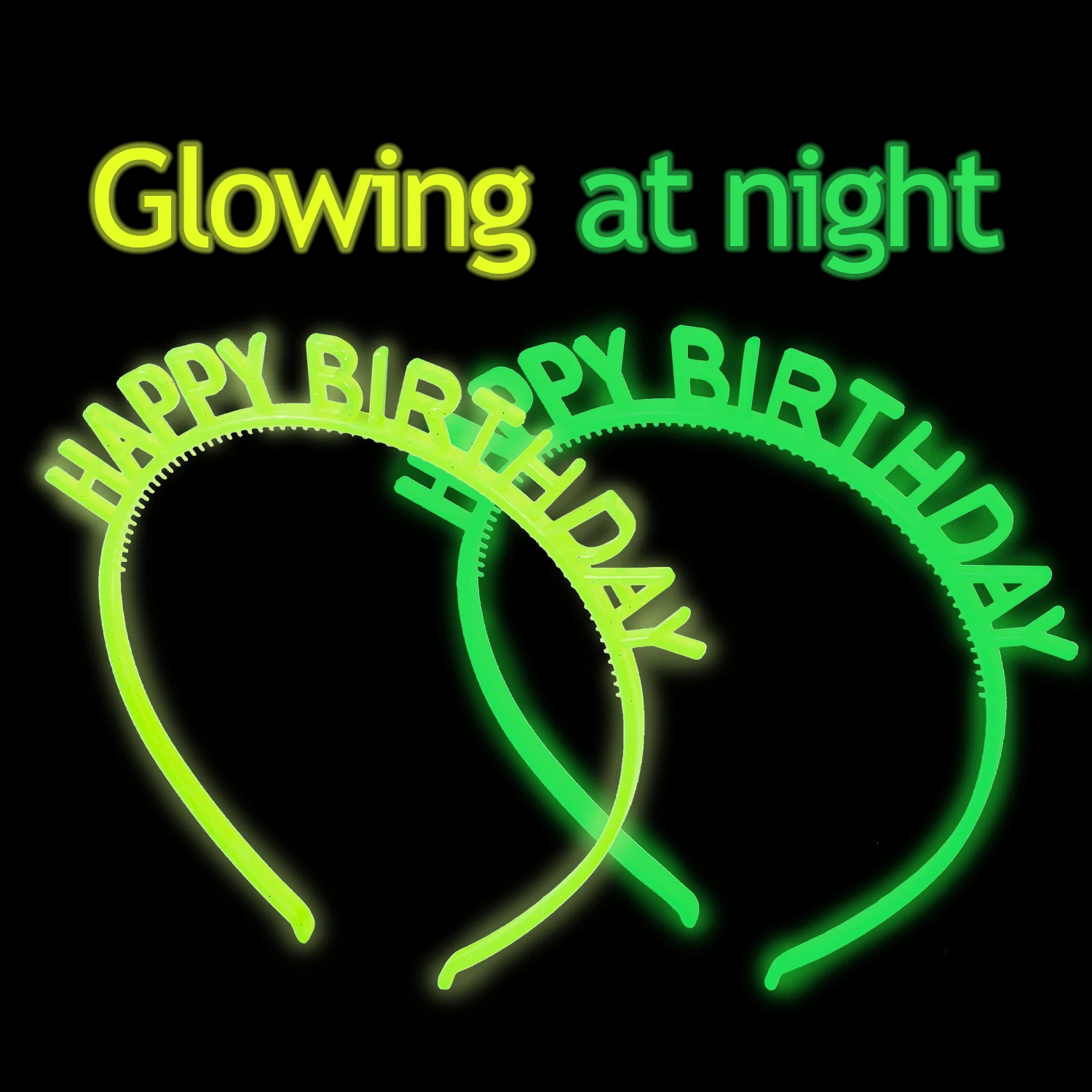 

10 шт., светящиеся ночью повязки на голову с днем рождения для девочек, вечерние повязки на день рождения, деко, головные уборы для детей, аксессуары для волос