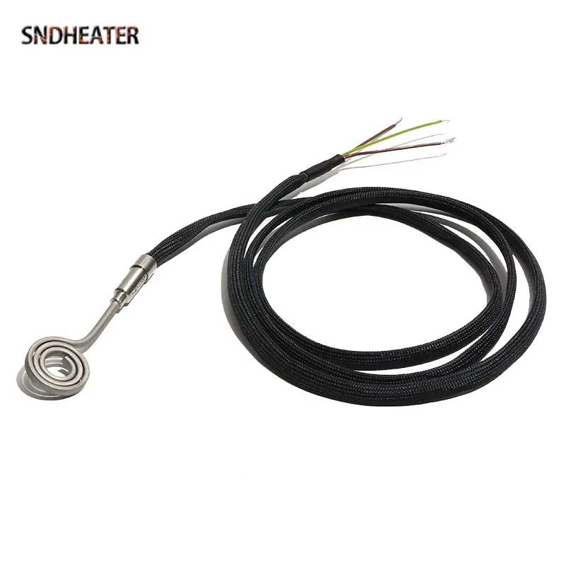 SNDHEATER Electrical Circle Hot Runner Heater Element 220V High Temperature Heat Mosquito Coil Type with Ground Wire 1M 304SUS