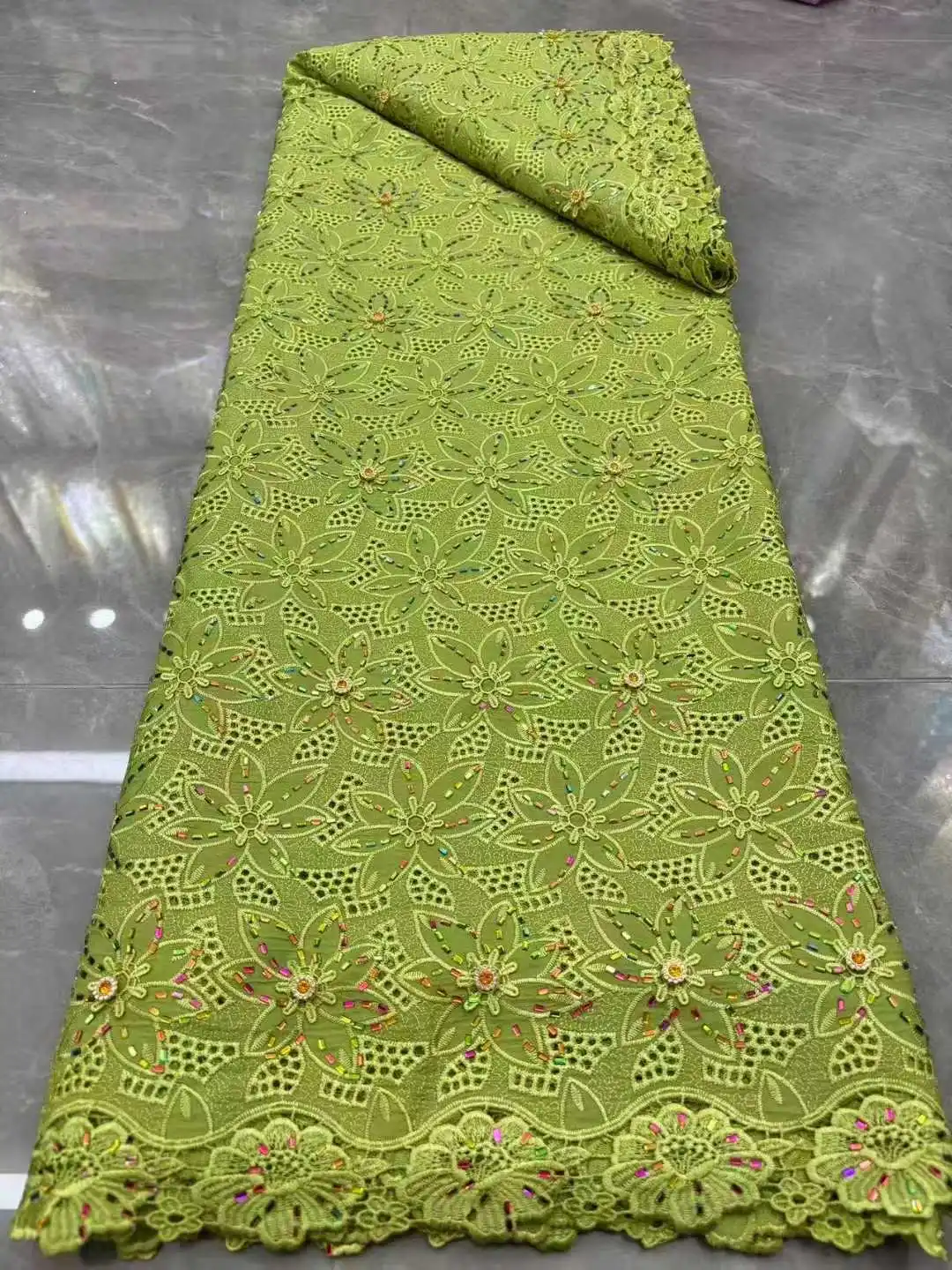 African Guipure Cord Lace Fabric 2025 High Quality Stone Lace Nigerian French Chiffon Lace Fabric for Sewing Wedding Party Dress