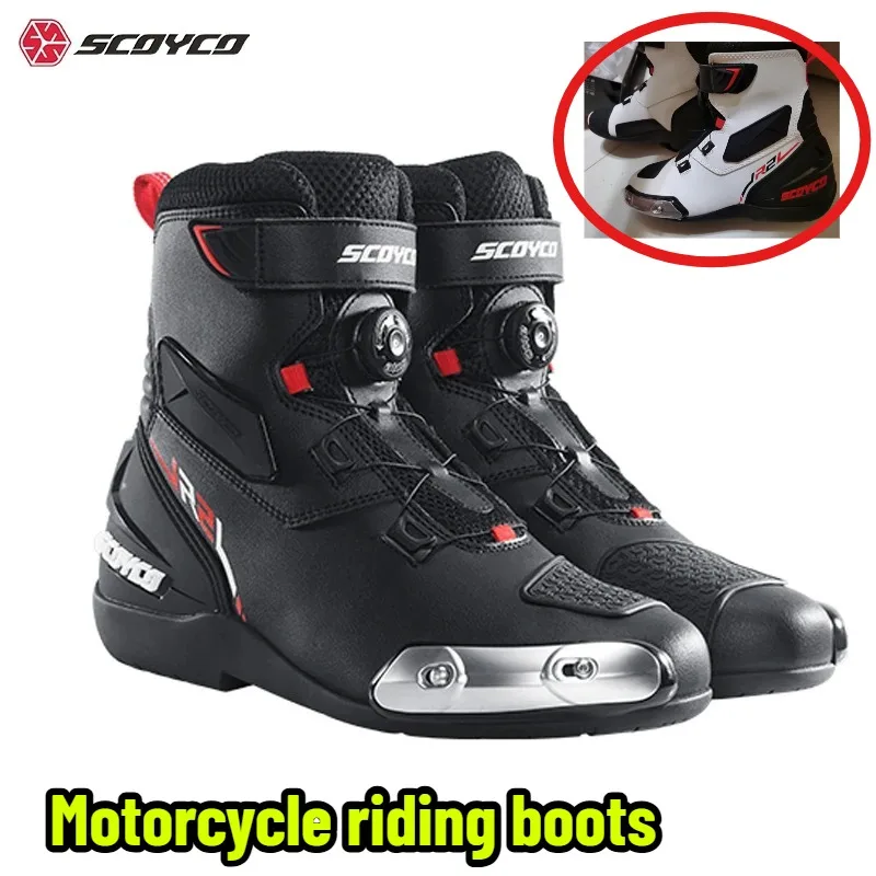 

SCOYCO Motorcycle Boots Waterproof Protective Gear Men Anti Slip Offroad Racing
