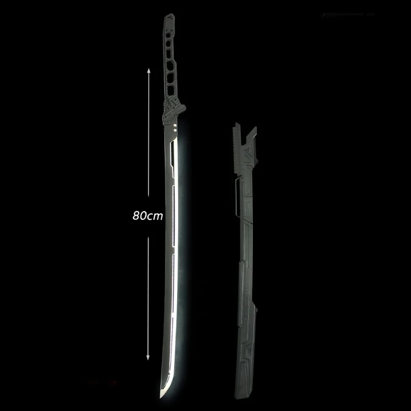 80cm Cyberpunk Game Peripheral Katana Thermal Energy Luminous Knife Acrylic Model Samurai Sword Outdoor Training Props Gift Toy
