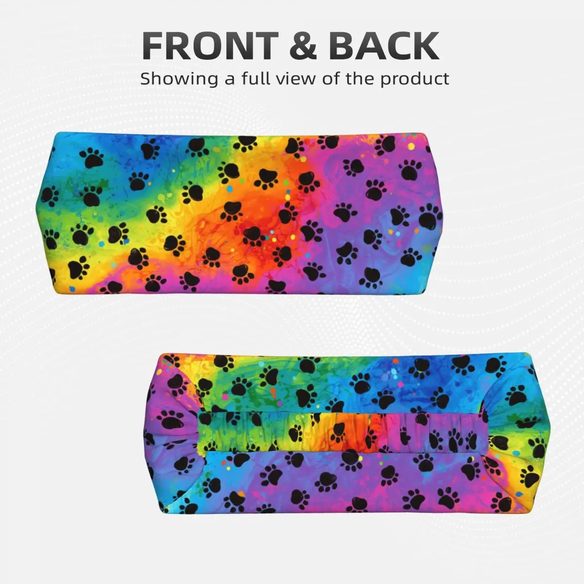 Custom Rainbow Animal Footprint Dog Paw Prints Headband Women Men Non Slip Moisture Wicking Workout Sweatband for Football