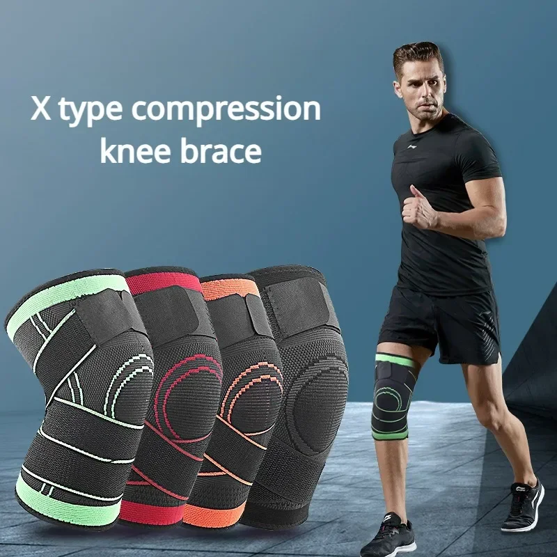 1PCS Knee Pads Sports Pressurized Elastic Kneepad Support Fitness Basketball Volleyball Brace Medical Arthritis Joints Protector