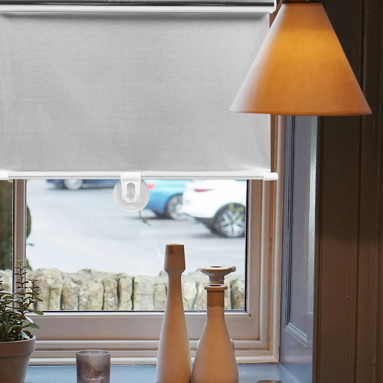 Window Shade Suction Cup Reusable Nail-Free Window Curtain Blackout Sun Block for Bedroom Kitchen Balcony Privacy Privacy Screen view 5