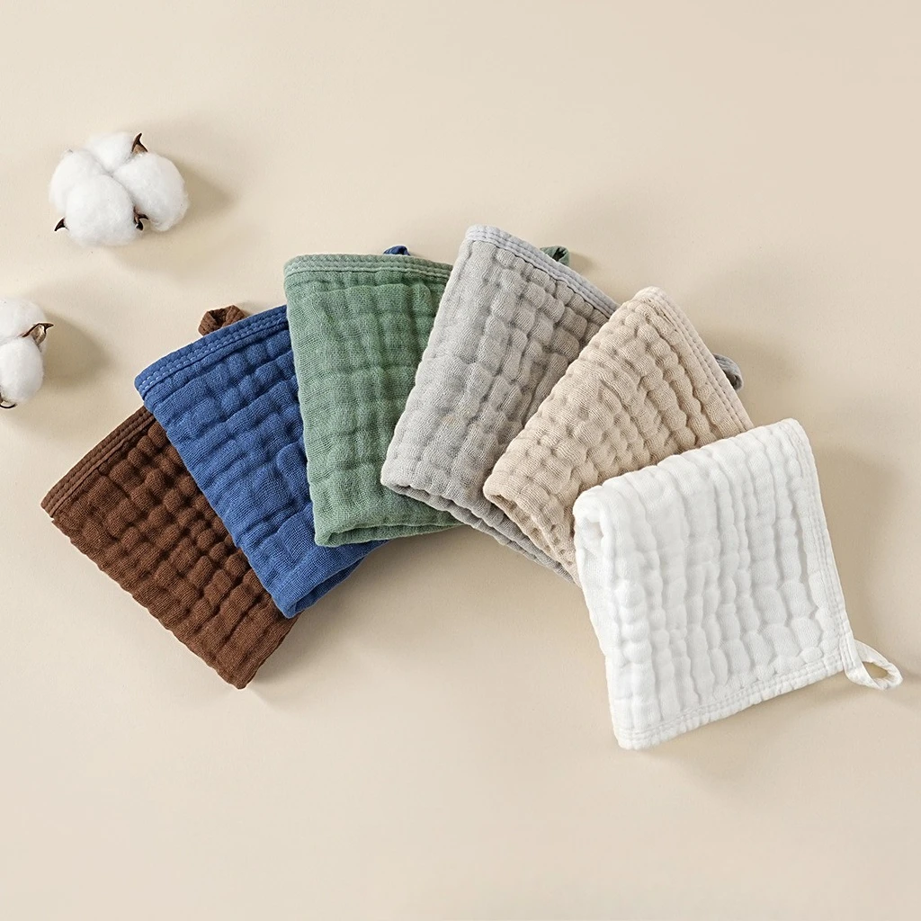 Somenie 6-layer cotton plain gauze square towel, newborn baby saliva towel, baby burp spit milk towel