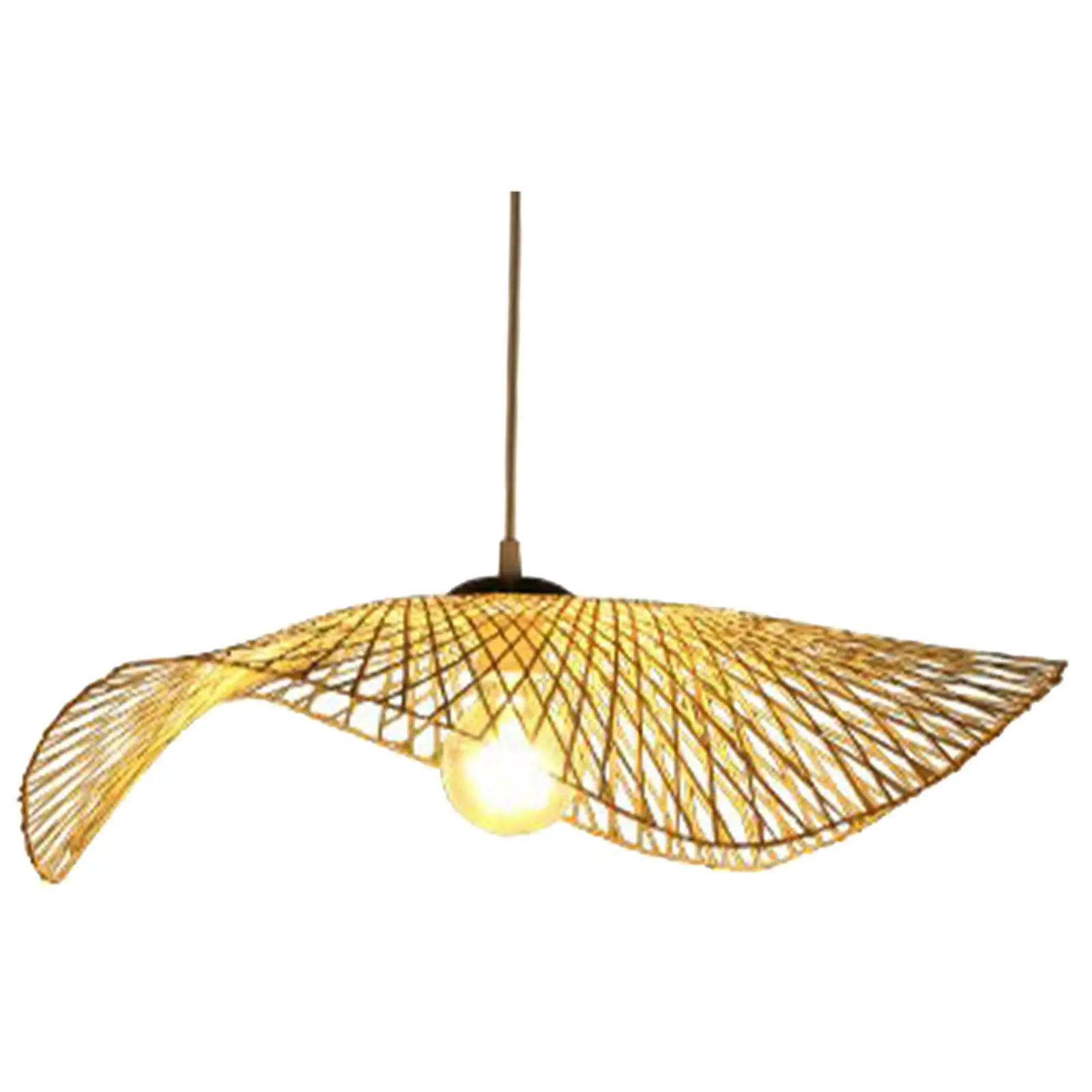 Handwoven Bamboo Pendant Ceiling Light Chandelier Wicker Lampshade for Dining Living Room Kitchen Corridor Indoor E27 Base