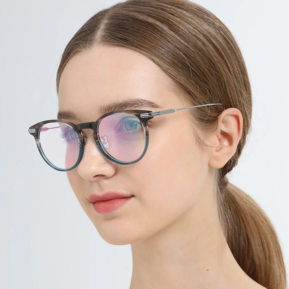 FONEX Acetate Titanium Glasses Frame Women New Brand Design Vintage Retro Round Eyeglasses Men Spectacles Japanese Eyewear 85682 - Image 2