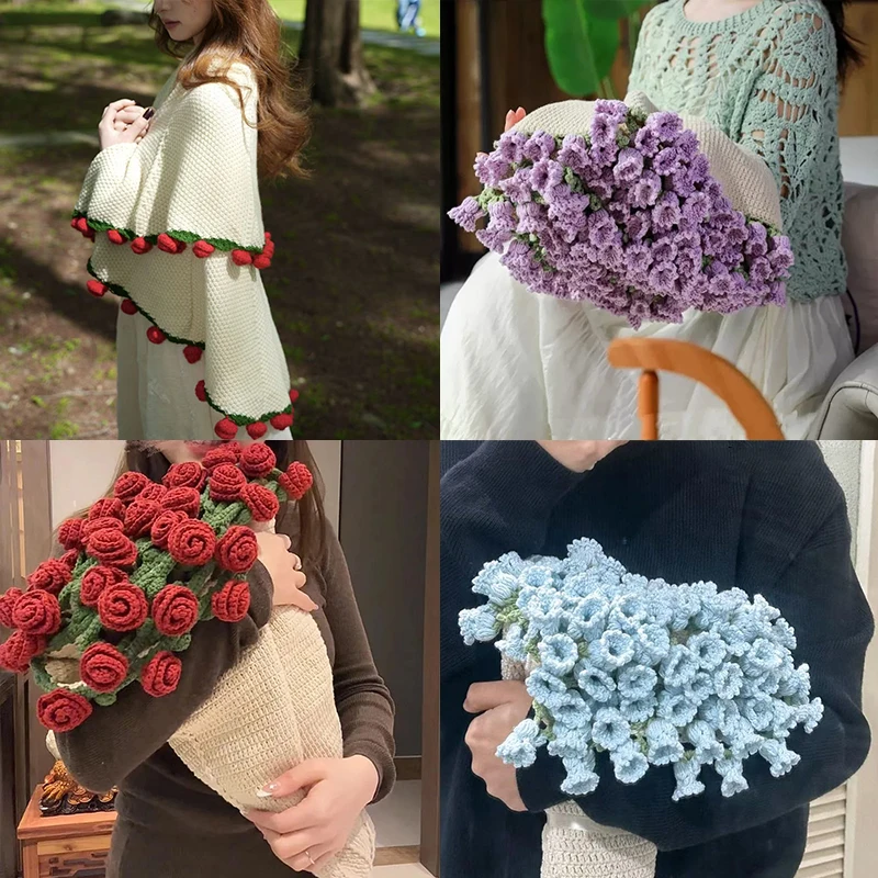 Manta De ramo De rosas, Manta De girasol De ganchillo, manta hecha a mano De rosas, Manta De sofá, manta De rosas, Manta De Ramo