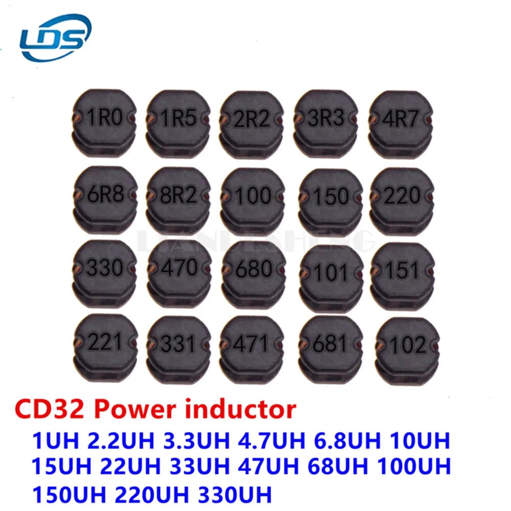 

20PCS SMD Power Inductors CD32 1UH 2.2UH 3.3UH 4.7UH 6.8UH 10UH 15UH 22UH 33UH 47UH 68UH 100UH 150UH 220UH 330UH