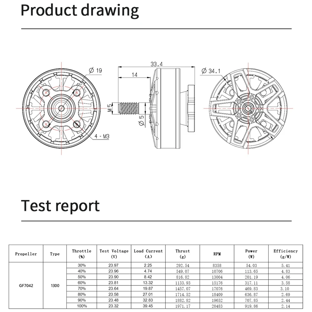 Hawk 2807 1300KV Motor Brushless Motors 4S 6S For 7inch RC FPV Racing Drone Quadcopter Parts DIY Accessories