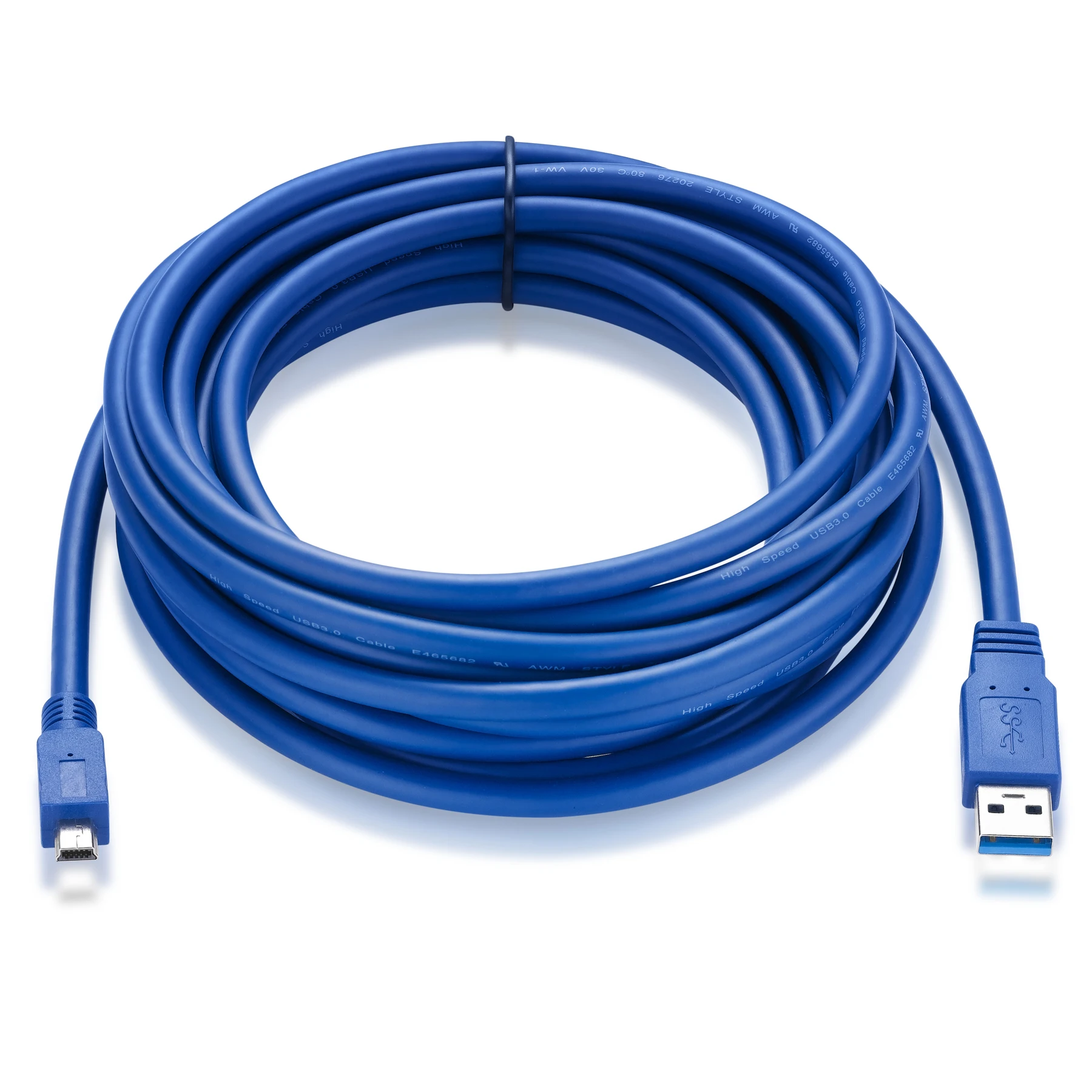 Bochara USB 3.0 typu męski do Mini 10-pinowy kabel danych podwójne ekranowanie (folia + pleciony) 30cm 60cm 1m 1.5m 1.8m 3m 5m