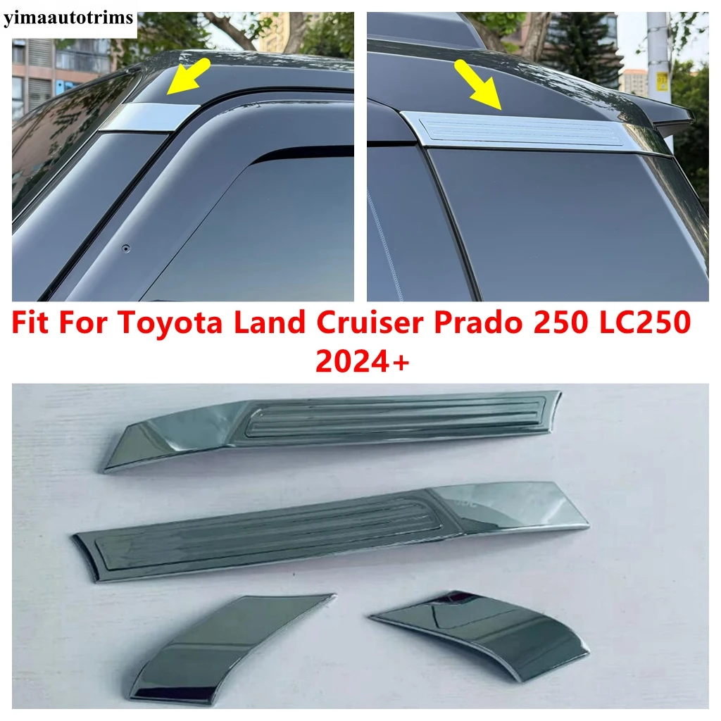 

Car A C Pillar Window Posts Panel Sequins Cover Trim ABS Chrome Accessories For Toyota Land Cruiser Prado 250 LC250 2024 2025