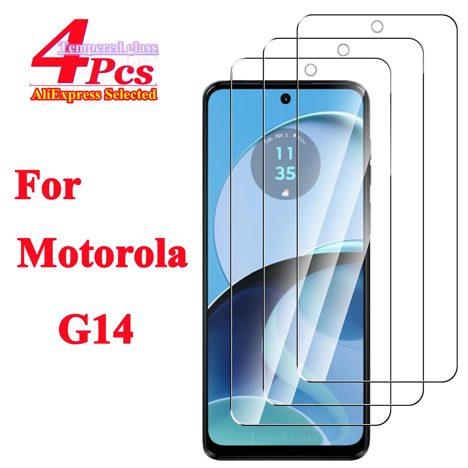 For Motorola G14 Shatterproof Tempered Glass For Moto G14 Screen Protector Glass Film 1/4Pcs