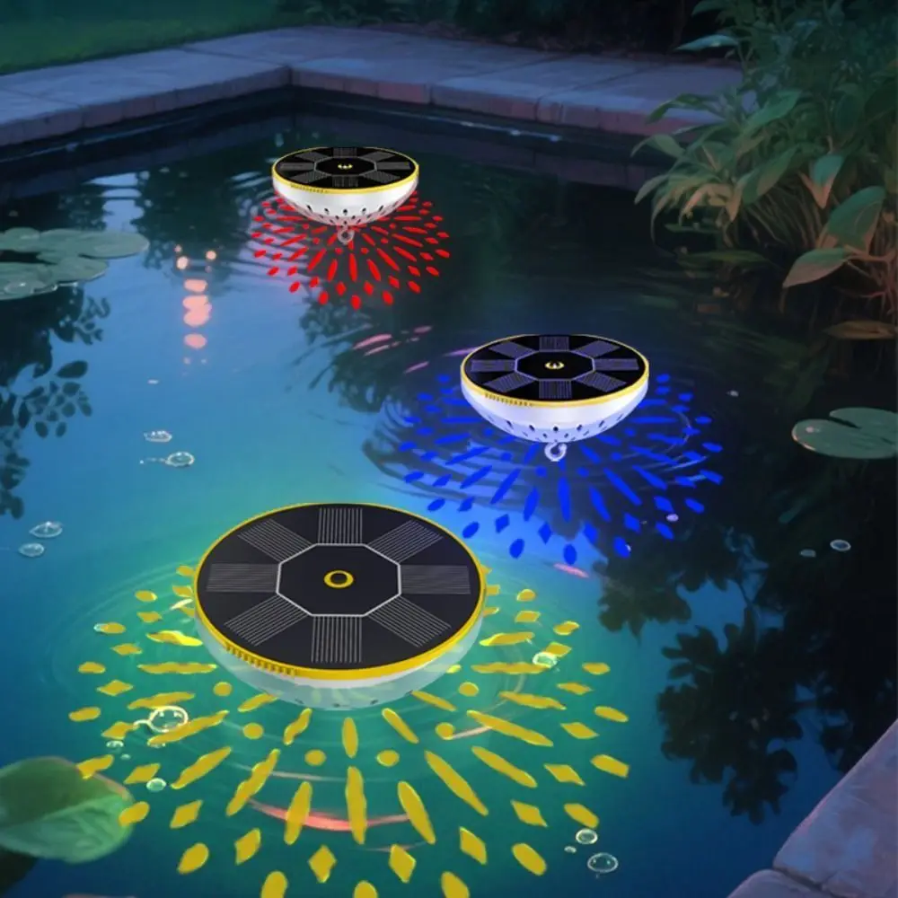 防水ソーラー式フローティング池灯-rgb-abs素材-色が変わるプールライト-ソーラー式調光可能ライト