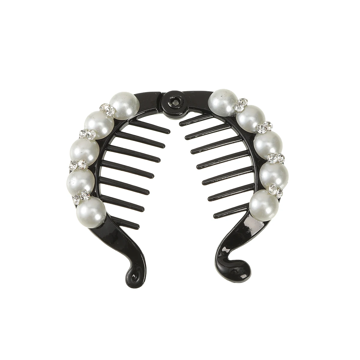 AWAYTR Summer Pearl Fish Clip Hairpin Fashion Ponytail Hairpin Minimalistyczne kobiety Solid Color Banana Clip Hairpin Banana Clip