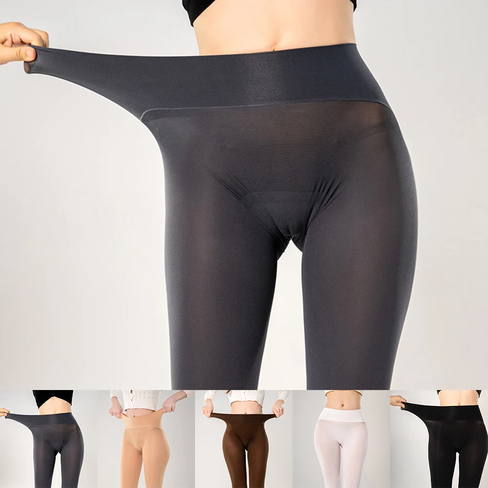 For All Seasons Thickened Tights Velvet Stockings High Waist Tights Solid Color High Stretch Nylon Fabric All Seasons