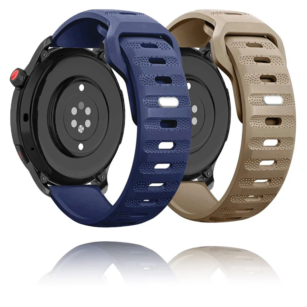 22mm 20mm Silicone Strap for Samsung Galaxy Watch 7 6 5 4 Comfortable Breathable for Huawei Watch 5 GT6-5-4 Pro 46mm Amazfit GTR
