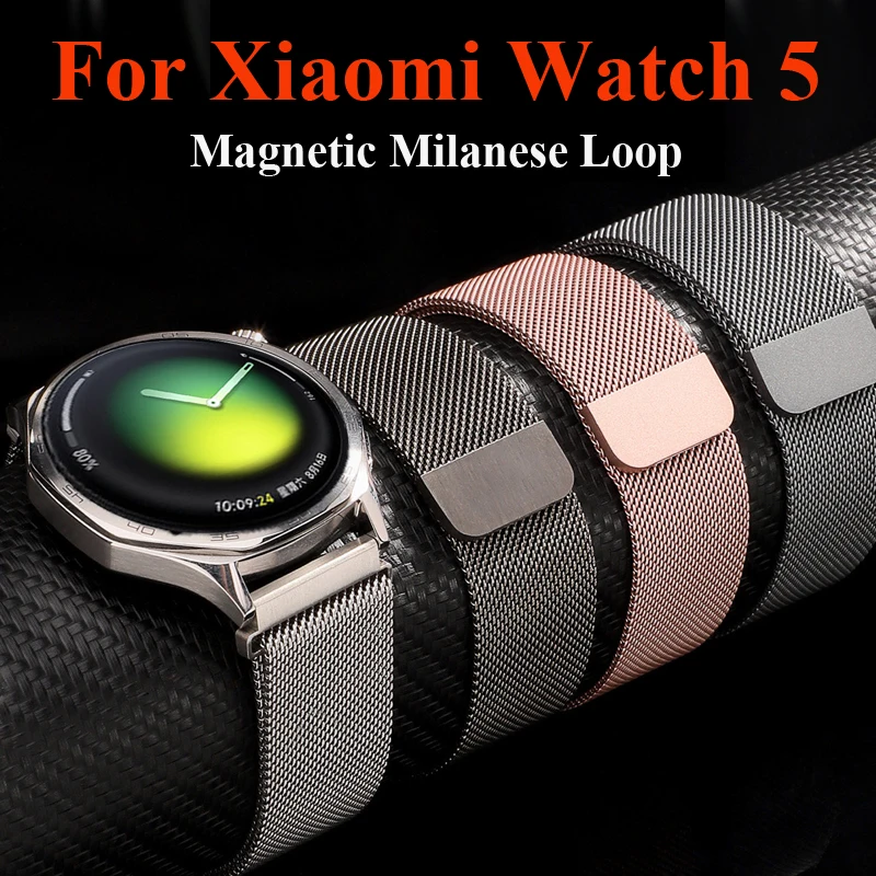 Für Xiaomi Watch 5 Magnetisches Milanaise-Armband 22mm Handgelenksband für Xiaomi Watch S4 S3 S2 S1 Pro/2 Pro/Mi Color 2 Metall-Armband